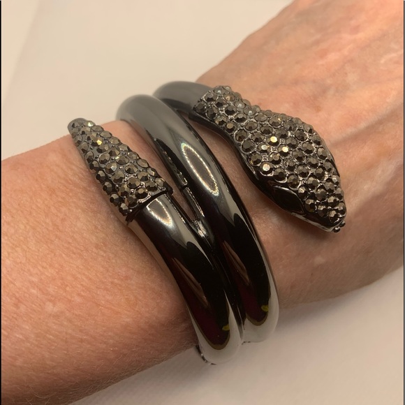 GUNMETAL SNAKE WRAP BANGLE - Picture 2 of 8